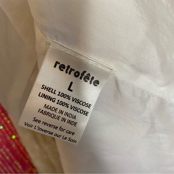 RETROFETE Gabrielle Sequin Wrap Dress in Multi Pink Stripe - Picture 10 of 11